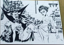 Dracula/bride of Frankenstein/Bruce Timm style