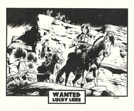 Matthieu Bonhomme - Lucky Luke Wanted - Illustration originale