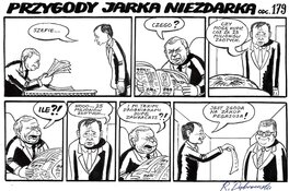 Ryszard Dąbrowski - Les aventures de Jarek le maladroit (Jaroslaw Kaczynski) - Planche originale