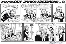 Ryszard Dąbrowski - Les aventures de Jarek le maladroit (Jaroslaw Kaczynski) - Planche originale