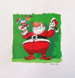 Fabrice Tarrin - Tarrin - Hommage à Uderzo "Santa Obélix" - Illustration originale