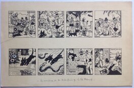 Prangey Planche Originale 7 Oncle Mitouflard tank anguille fée électricité chien , Album BD Genre Tintin Éo Année 30 Pub NESTLÉ