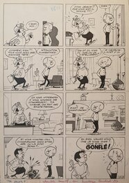 Maurice Tillieux - César et Ernestine, Un gars gonflé (gag #219) - Planche originale