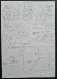 Hermann - Bernard Prince T18 - crayonné planche - Planche originale
