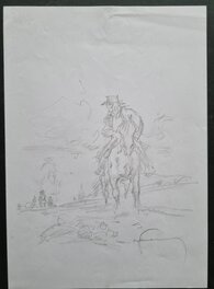 Hermann - Comanche T10 - projet de couverture - crayonne - Couverture originale