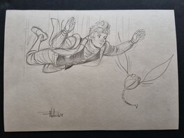 Fabrice Lebeault - Spirou - Fondation Z - par Fabrice Lebeault - illustration - crayonne - Original art