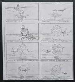 Moebius - Starwatcher Arzach le film - crayonné de planche du storyboard - Planche originale