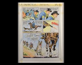 Carlo Marcello - Rintintin : LES DÉSERTEURS, PLANCHE 9 + calque de mise en couleurs - Comic Strip