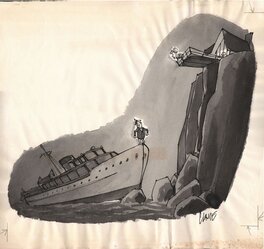 Claude Smith - Lighthouse (The New Yorker magazine) - Original Illustration