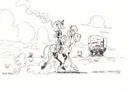 Arnaud Poitevin - Poitevin, illustration Lucky Luke et Jolly Jumper, 2022. - Original Illustration