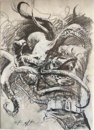 René Follet - Le lagon aux requins - Original art
