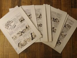 Fred Harman - 10 planches  RED RYDER (bromures Fred HARMAN + encre de chine studio) - Planche originale