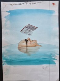 Étienne Davodeau - Etienne Davodeau - Affiche en couleurs Cyclone BD à la Réunion - Original Illustration