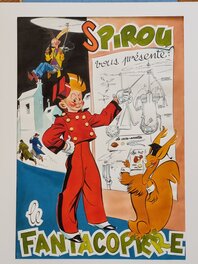 Al Severin - Spirou et Fantasio - le Fantacoptère - illustration en couleurs - Illustration originale