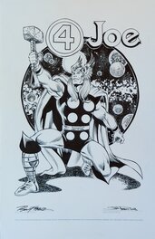 Thor by Joe Prado on Ron Frenz blueline - Tribute to Joe Sinnott