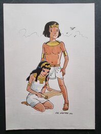 Lucien De Gieter - Papyrus - illustration en couleurs - Illustration originale