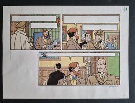 André Juillard - Blake et Mortimer - publicité Citroen Xsara - planche en couleurs - Planche originale