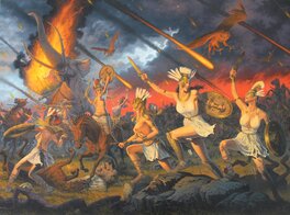François Miville-Deschênes - Horde au combat - Illustration originale