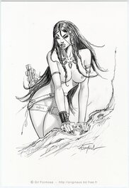 Gil Formosa - VALBELIA  Pin Up de la série CARGAL éditions Dargaud - Planche originale