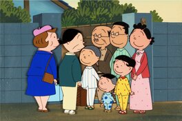 Eiken - Sazae-San Production Cel Setup with Master Background (Eiken, c. 1970s) - Œuvre originale