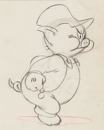 Walt Disney - The Practical Pig Silly Symphony Practical Pig Animation Drawing (Walt Disney, 1939) - Original art