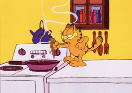 Jim Davis - A Garfield Christmas Special Garfield Production Cel (Film Roman, 1987) - Planche originale