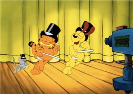 Jim Davis - Garfield and Friends "Garfield's Garbage Can and Tin Pan Alley Revue" Garfield, Odie, and Floyd Production Cel (Film Roman, 1993 - Œuvre originale