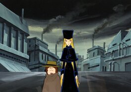 Leiji Matsumoto - Leiji Matsumoto Galaxy Express 999, Maetel et Tetsuro Hoshino Cellulo de Production, Master Background, Cadre Officiel Toei (Toe - Original art