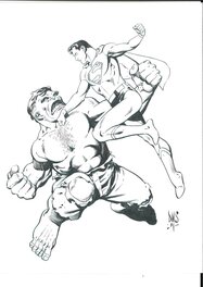 Paul Smith - Superman Vs. The Hulk - Original Illustration