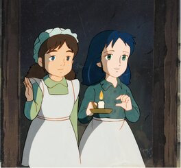 Original art - Fumio Kurokawa Princess Sarah, Sarah Crewe et Marie Episode #38 Scene 222 Cellulo de Production, Production Background (Nippon A