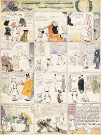 Richard Felton Outcault - Richard F. Outcault Buster Brown Sunday Comic Strip Original Art (Newspaper Feature Service, c. 1910s). - Planche originale