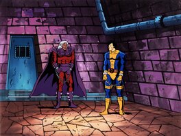 Marvel - X-Men Magneto and Morph Production Cel Setup with Key Master Background (Marvel Studios, c. 1992-97) - Original art