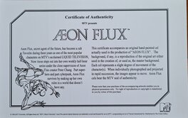 Aeon Flux; Aeon Flux , Trevor; Original Production Cel MTV Liquid Television, 1991, certificate