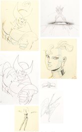 Stan Lee - X-Men Title Sequence Animation Drawing Group of 7 (Marvel Studios, 1992) - Original art