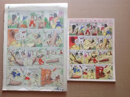 La Planche Originale 9 avec Calque....  et La Page 9 de La BD FLEURUS a Droite ( Bd Non Jointe ) .