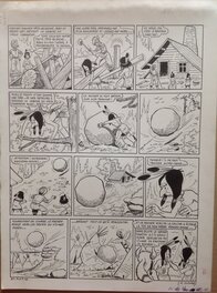 Roger Bussemey - Bussemey Planche Originale 10 Moky et Poupy 2 Renard-Rouge trappeur oiseau rocher pierre , BD Éo 1958 Ames Vaillantes et Fleurus - Comic Strip