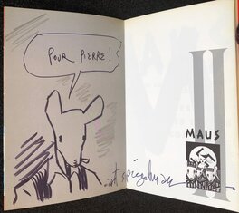 Art Spiegelman - Rare dédicace Art Spiegelman sur Maus T2 en EO - Sketch