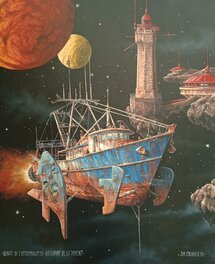 Jim Colorex - Départ de l astrochalut 26 - Astroport de la jument - Planche originale