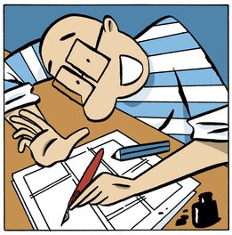 L'auteur à sa table à dessin L'auteur à sa table à dessin