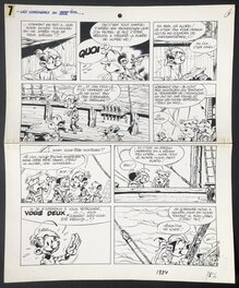 Pierre Seron - Les Petits Hommes - Planche originale n°7 de l'histoire courte en 10 pages - "Les corsaires du XVII ème". - Comic Strip