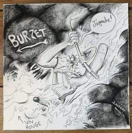 Laurent Houssin - Burzet en canoé. - Original Illustration