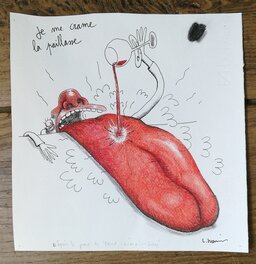 Laurent Houssin - "je me crame la paillasse". - Original Illustration