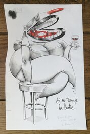 Laurent Houssin - " je me trempe la luette". - Original Illustration