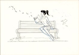 Mig - Couverture " Un petit livre oublié sur un banc" tome 2 - Couverture originale