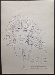 Tito Dédicace 1 Héros de Soledad , pin up Jaunes Ou Tendre Banlieue , Glénat BD Feuille Année 1984 Dessin sur feuille