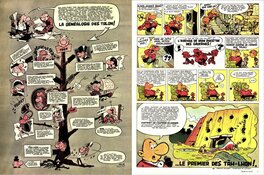 La planche et la première page de " Le premier des Tâh-Lon " dans le n° 270 du journal Pilote en date du 24/12/1964