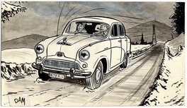 Dam - Dessin rédactionnelle pour le journal Tintin. - Original Illustration