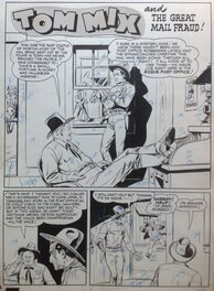 Fawcett Publication TOM MIX 27 , Planche Originale 1 (2) Cow Boy Western ,Bd Comics U.s 1949