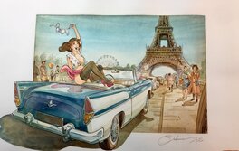 Paul Salomone - Pin-Up parisienne - Planche originale