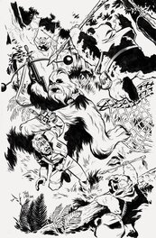 Troy Little - Star Wars Adventures - Han Solo, Chewbacca & Ewoks - unpublished project cover by Troy Little - Original Cover